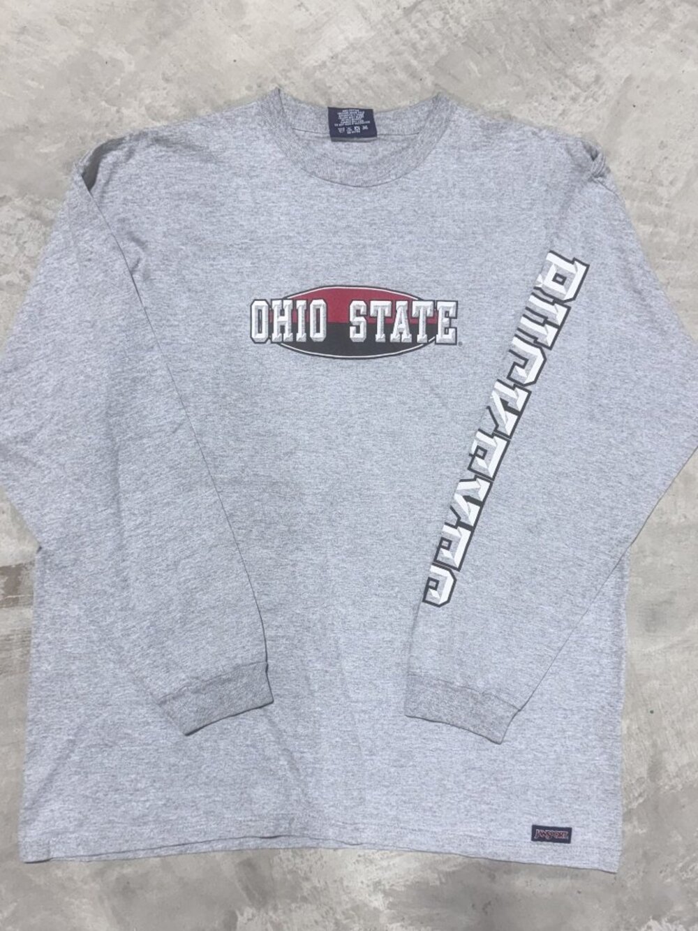 Vintage 90s Ohio State Buckeyes Long Sleeve JanSport Made in USA XL Gray Tee